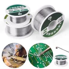 【Pronta Entrega】 Fio de Estanho Solda Aço Inox Bateria Placa Circuito Baixa Temperatura Reparo 1.0mm