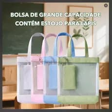 Mochila Colorida Mondrian De Grande Capacidade-Transparente Com Alça De Malha Para Aulas De Tutoria ,