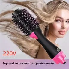 Escova Secadora 220v Alisador Elétrica Escova de ar quente Modeladores de cabelo Com 3 Em1 Hair