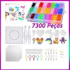 Kit 7300 Peças Conjunto Mini Hama Beads De 5mmx5mm  Brinquedos De Quebra-cabeça 3D Infantis Feitos À Mão