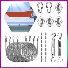 Kit de Ferragens para Vela de Sombra com 4 Peças de Cabo de Extensão Kit de Toldo de Sombra de Aço Inoxidável Kit