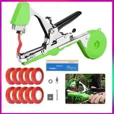 Kit Alceador Grampeador para Uva Tomate e Ramos Com 10 Fitas e 10000 Grampos plantas ramos mão amarrando ferramenta casa