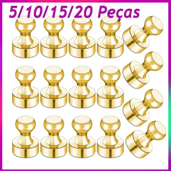 5-20 Peças Dourado Pinos Magnéticos De Neodímio Super Fortes-Sugador Magnético Para Geladeira  Quadro Branco  Escritório