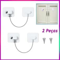 2 peças Trava De Segurança Para Geladeira Porta Gaveta Armário Proteção Tranca Com Chave Anti Furto Crianças Bebê Branco