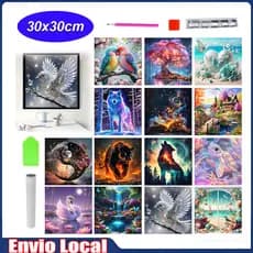 Pintura artística de diamante quadrado 5D DIY, conjunto completo de Kit de pintura de diamante, 30 x 30 cm