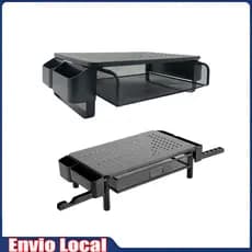 Suporte para monitor de computador, com gaveta e 2 suportes, suporte para monitor de mesa