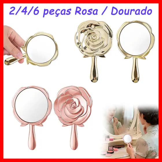 Espelho de mão, Espelho portátil de bolso, Espelho de maquiagem, Espelho compacto de viagem, Espelho de vaidade