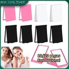 10/20 KIT Espelho de Bolsa quadrado Espelhinho de mão com tampa protetora Espelho Real Espelho Maquiagem - Várias cores