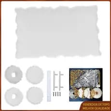 Conjunto de 8 peças DIY resina epóxi bandeja molde porta-copos molde alça molde
