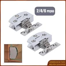 2/4/6 Pcs Dobradiças de porta de armário de vidro de 90 graus sem abertura Clipe de porta de armário de vinho Dobradiças