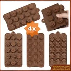 4x Forma De Bombom Chocolate Silicone Doces Páscoa Trufas Sabonete Vela Biscuit Gelo Gelatina Molde