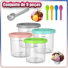 Conjunto de 9 peças Recipientes Sorvete + Potes Armazenamento Para NC299AMZ NC300 NC301
