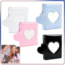 Miniálbum, álbum para coleção de fotos, álbum em forma de coração, porta-cartões fotográficos, 11x8,5cm