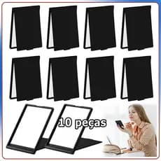 10 Espelho de maquilhagem espelho de bolso espelho quadrado portátil dobrável espelho mágico Espelho Maquiagem - Preto