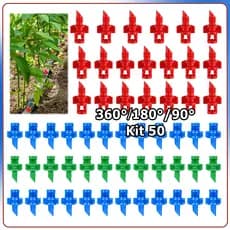 50 Cabeça de microaspersor 90/180/360°bocal irrigação por gotejamento sistema irrigação por gotejamento em horticultura