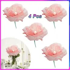 4 peças Decoração de flores gigantes de 50 cmpara jardim, hotel, escritório,casamento,adereços de fotografia (Rosa)