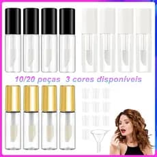 10/20 Peças Kit de Frascos para Lip Gloss, 3 cores, com Tampa de Borracha, 1,2 ml, para Levar na Bolsa