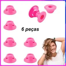 6 peças Rolo modelador cabelo cachos rosas silicone cachos,rolos não aquecidos,modelador cabelo cogumelo,Rosa,3,8/4,7cm
