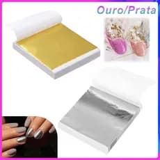 300x folha de Ouro/Prata decoração de papel folha de decoração de casa DIY artesanato de unhas,8,5 x 8 cm