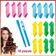 Modelador de cachos em espiral 16 peças,15/25 cm,modelador de cachos sem calor,com 1 ganchos,para mulheres e crianças