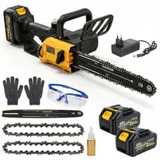 Motosserra 48V Elétrica Profissional Brushless 1200W Com 2 Baterias 48V kit ferramentas completo