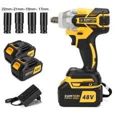 Chave De lmpacto 48V Elétrica Sem Fio 450NM Profissional Brushless Com 2 Baterias 48V Bivolt