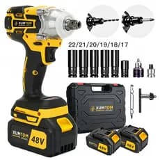 Chave De lmpacto 48V Sem Fio Elétrica 450NM Parafusadeira Furadeira Com Maleta + 2 Baterias
