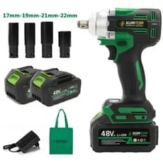 Chave de lmpacto 48V Elétrica Sem Fio 450NM  Parafusadeira Com 48V 02 Bateria Motor Brushless