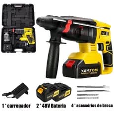 Furadeira Martelete Rompedor Impacto 3000w 2x Makita Baterias 48v + Maleta - Bivolt