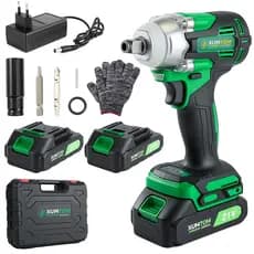 Chave de Impacto 450NM Elétrica Parafusadeira Brushless Com Maleta 21V 2 Baterias Bivolt
