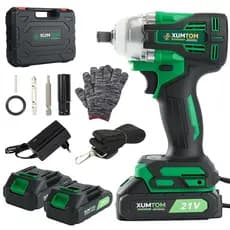 Chave de Impacto 450NM Sem Fio Elétrica Parafusadeira Brushless Com Maleta 2 Baterias Bivolt