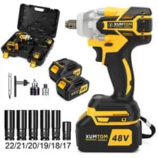 Chave De Impacto 48V Eletrica Profissional Parafusadeira Furadeira 450NM Brushless 2 Baterias Maleta