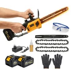 Kit Moto Serra 48V Elétrica 1200W 12 pulgadas Motosserra Brushless Potente 2 Baterias 48V