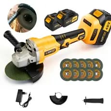 Esmerilhadeira Lixadeira Angular Recarregável Brushless 48V 8500rpm 2 bateria 10 lâminas de serra 100mm