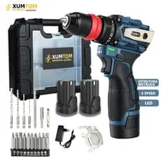 Parafusadeira Furadeira Brushless Sem Fio 16.8V Profissional Com 2 Baterias Maleta -23peças