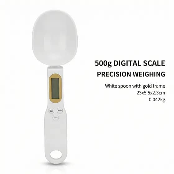 Colher medidora Digital de alta precisão 500g / 0.1g Balança eletrônica Colher de leite e café torrado
