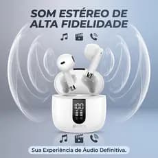 Display Digital sem fio bluetooth fone de ouvido bluetooth 5.3 cancelamento de ruído baixa latência meio toque intra-aur