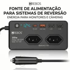 HREBOS x HEYOO Proteção contra sobrecarga do inversor de carro de dupla tensão dedicada para acampamento autônomo