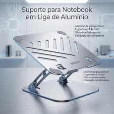 Suporte para computador em liga de alumínio HREBOS Suporte ergonômico elevável para Notebook e Tablet Suporte dobrável U