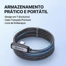 HREBOS Cotovelo Cabo de Dados de Carregamento Rápido 240W Jogo de Jogos de Alta Potência Dedicado Durável Trançado Tipo-