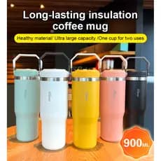 【12H Quente/Frio】Caneca Térmica Café Estilosa Aço Inoxidável Impermeável - Cafeteira Térmica/Viagem/Presente Criativo