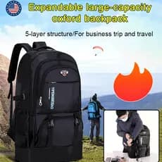 【Expansível Até 35L】Mochila Oxford Grande Capacidade Com Alças Acolchoadas Impermeável Para Viagem/Escritório/Dia a Dia