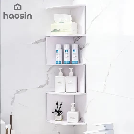 haosin Prateleira de Canto Multiuso Branca e Preta - para Livros e Decoração com 3 Níveis