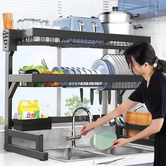 haosin Escorredor de Louça Suspenso em Aço Inox 65cm para Cozinha