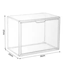 haosin Caixa Organizadora Grande 36x27x22cm com Tampa Acrílica e Fechamento Magnético (acrilico)