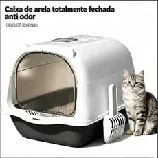 MIW Caixa de Areia Fechada para Gatos  com pá inclusa plástico resistente Closed Cat Litter Box