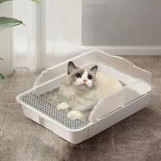 MIW Kit De Caixa De Areia Furba Para Gatos De 0 A 30 kg , Gigante Alto Com Pá Higiênica Encantadora