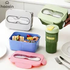Conjunto De Lancheira E Copo Feito De Plástico Durável , Um Completo ideal Para Tomar Refeições Água Em Movimento