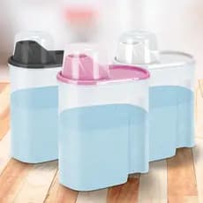 Kit 2 Potes Hermético Porta Sabão em Pó com Copo Dosador