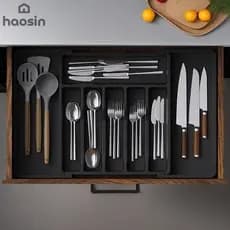 haosin Organizador de Gaveta de Cozinha Ajustável, Divisor de Talheres e Facas, Ideal para Garfos e Utensílios